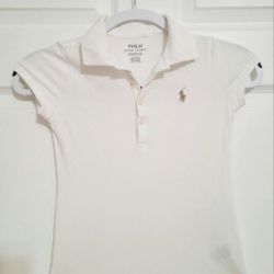 Polo Girl's White T-Shirt Size S (7)