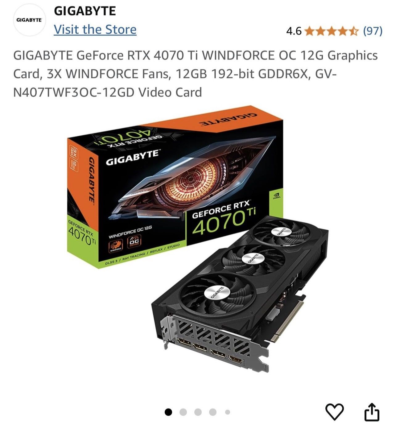 Gigabyte 4070 TI GPU