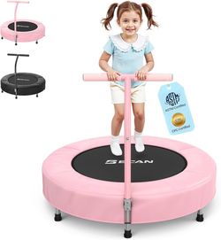 BCAN SP1 36'' Toddler Trampoline, ASTM Certified - Kids Trampoline for Ages 1-6, Foam Handle & Safe Thickened Cover, Mini Trampolines for Kids Indoor,