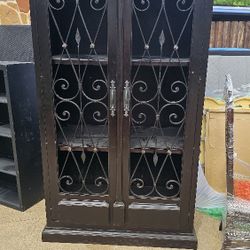 Solid Wood Ornate Cabinet With Lights