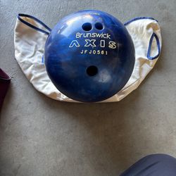 Bowling ball with cloth and travel bag