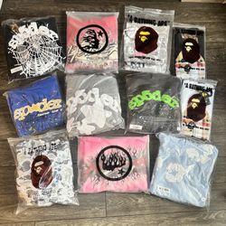 Sp5der & Hellstar & Denim And Bape Hoodies 