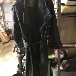I.O.U Leather Trench Coat Med