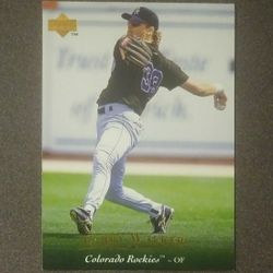 1995 Upper Deck Larry Walker Colorado Rockies #415 HOF Hall Of Fame Baseball Card Vintage Collectible Sports MLB Trading Major League