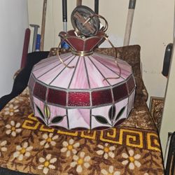 Vintage Stained Glass Light Fixture