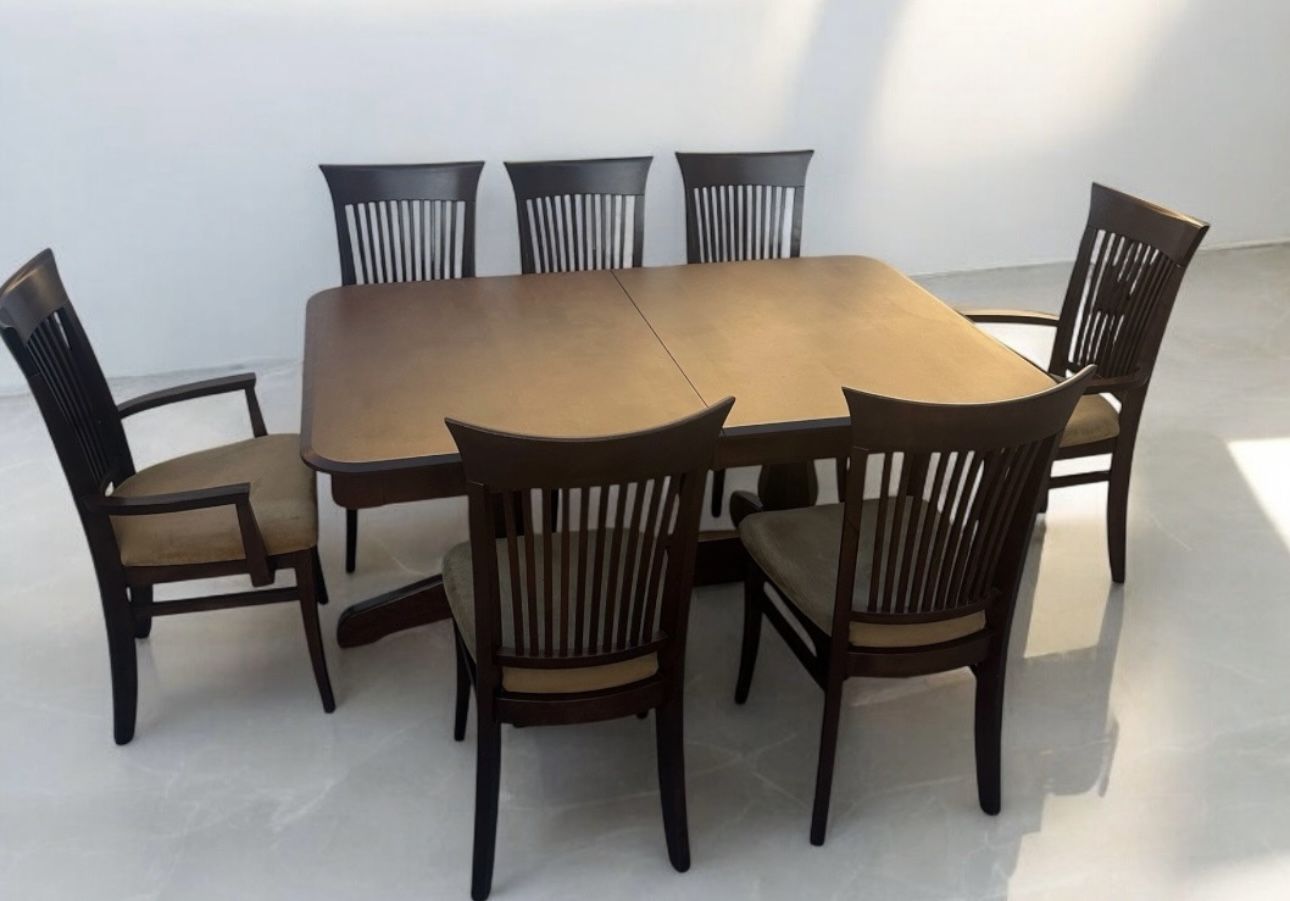 Solid Wood Dining Room And 7 Chairs