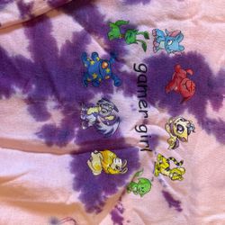 #1: FREE Custom Tie Dye Neopets Gamer Girl Sweatshirt 2X Off Shoulder Oversized Y2K