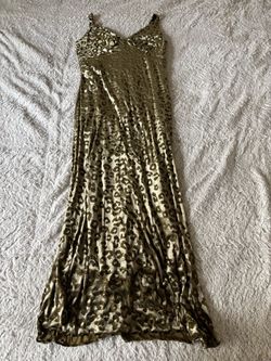 See You Monday green leopard print maxi dress