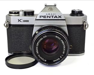 Asahi Pentax K1000 SLR Camera with SMC Pentax-M 50mm f/2 Lens - Meter Works - All Speeds Work!!