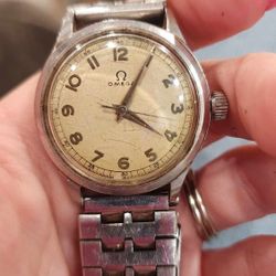 Rare Vintage 1940's Stainless Steel 2179/2 Omega Military Watch