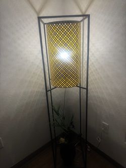 Floor Lamp with Open Metal Frame Shelf