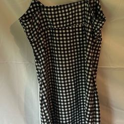 Black and White Gingham Spaghetti Strap Dress