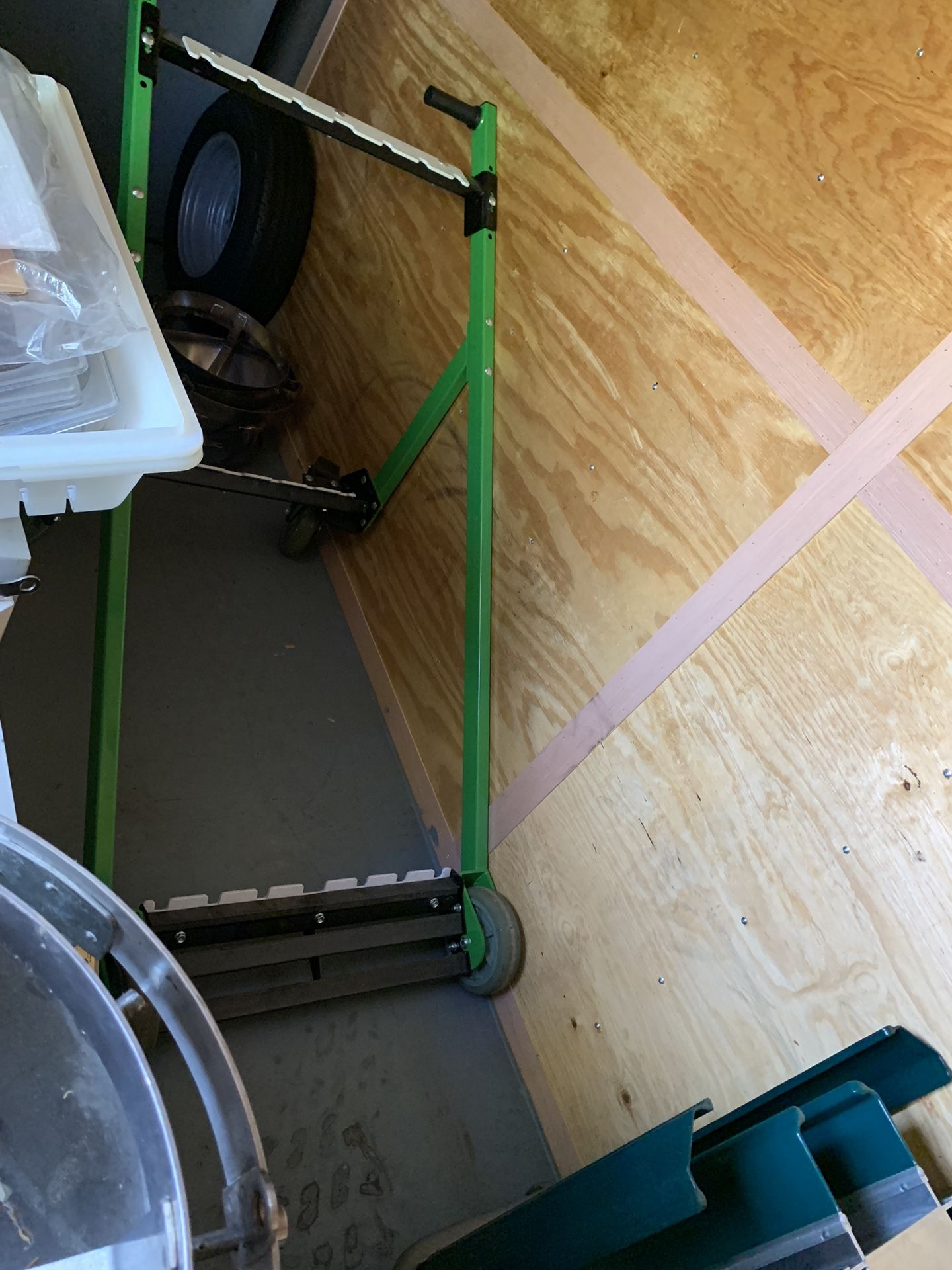 Edge-Stacking Adjustable Round Folding Table Truck (8 Table Capacity)