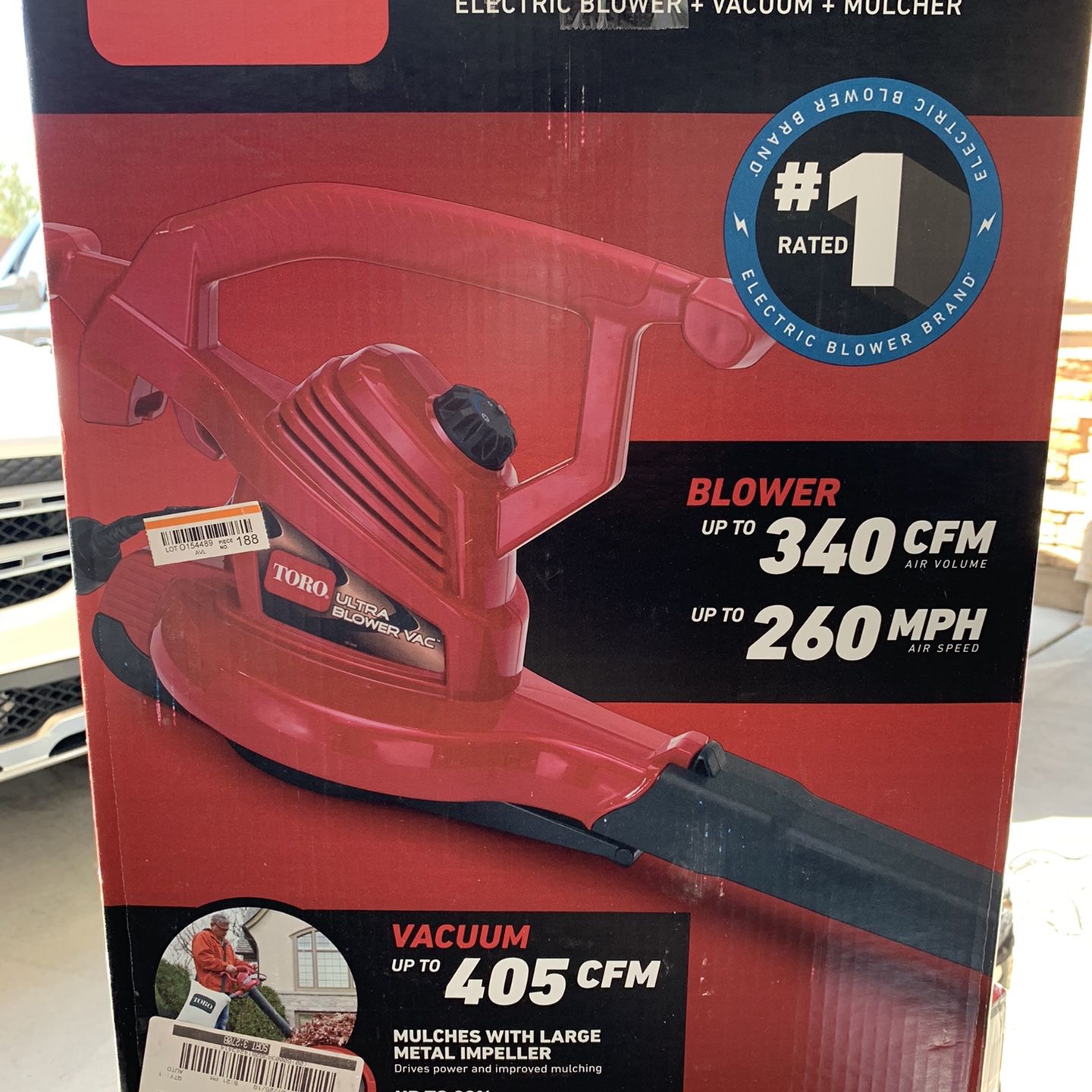 Toro Leaf Blower With 2 Attachments And Bag