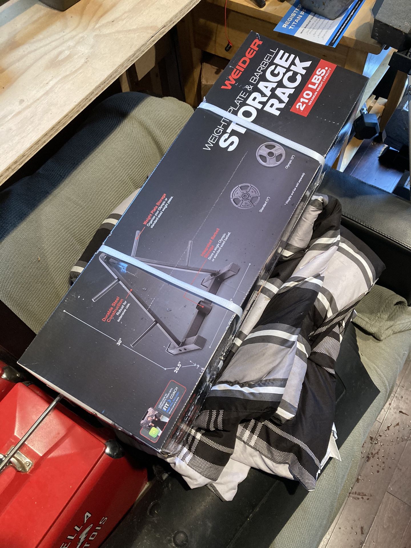 Brand New Weider Weight Plate And Barbell Storage Rack