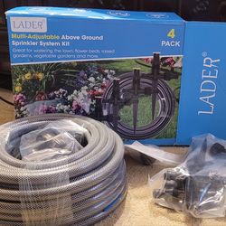 Multi-Adjustable Above Ground Sprinkler System Kit Great for watering the lawn, flower beds, raised gardens, vegetable gardens