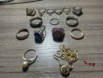 Estate lot of 14k, 18k, PT Natural diamond jewelry