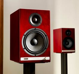 Audioengine HD6 Wireless Bluetooth Speakers – Cherry + Stands
