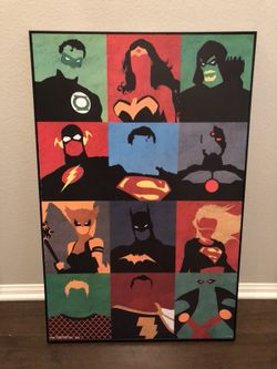 Justice League Super Hero 22x34 Wood Wall Art