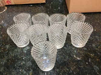 Solid glass matching vigil candle holders