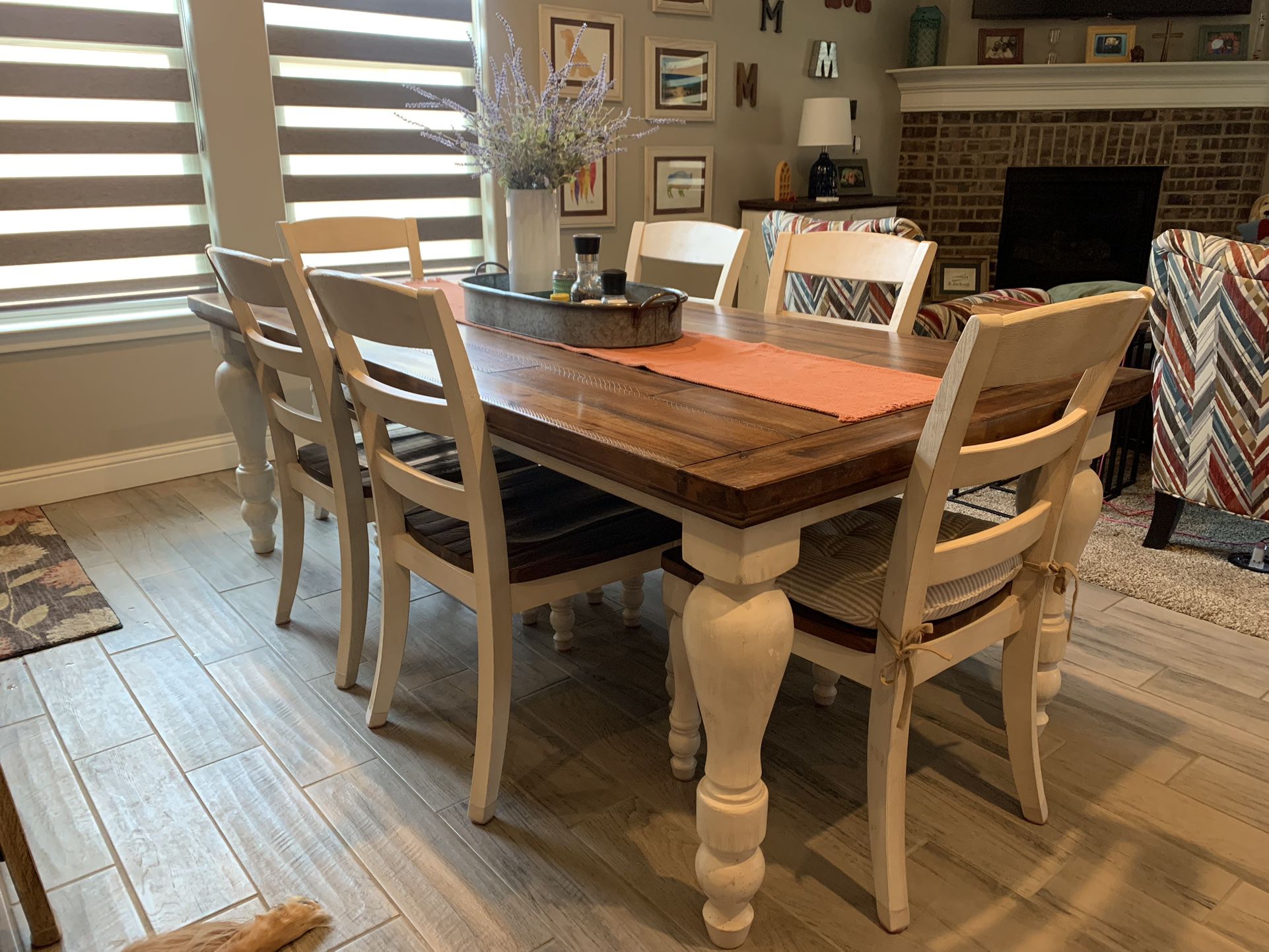 Ashley Furniture Wood Dining Table with Six Chairs
