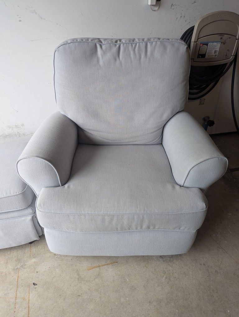 Grey Rocking Chair And Rocking Ottoman
