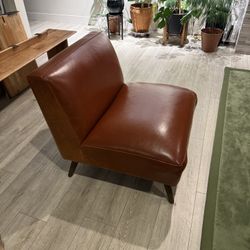 Brown Leather Accent Chair