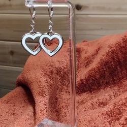 Coach  Heart-shaped Cream Leaver Back Dangle 