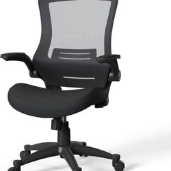 Brand New  Ergonomic Mesh Swivel Home Office Computer Desk Chair Height Adjustable with Flip Up Arms and Lumbar Support, Mid Back, Black