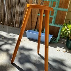 Light Brown 26-inch Wooden Stool