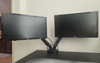 2x ASUS VG248QE 24" 144Hz Gaming Monitor + Huanuo Dual Monitor Arm