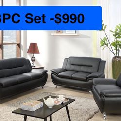 Brand New 3PC Sofa Loveseat Chair Set 