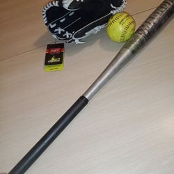 Bat-Ball And Lefty Glove - $30