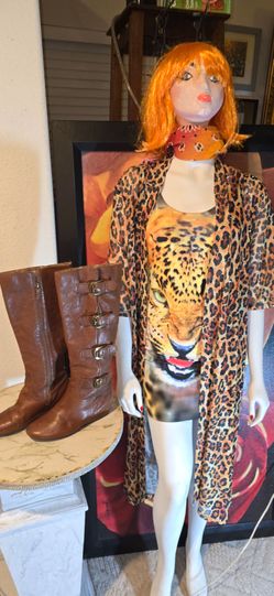 Tiger dress & leopard coat  ONLY $25BOOTS& WIG  NOT INCLUDED