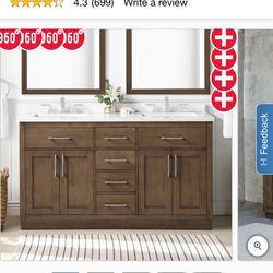 OVE Decors Alonso 60” Bathroom Vanity – Brand New