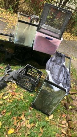 3 Big Fish Tanks And Reptile Cage