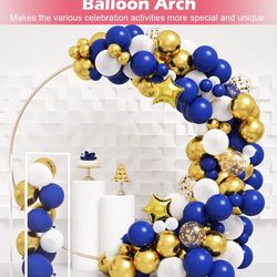 Large Wedding Arch for Ceremony 7 Ft, Metal Balloon Arches Backdrop Stand with Metal Base for Party Supplies, Outdoor Garden Trellis for Climbing Plan