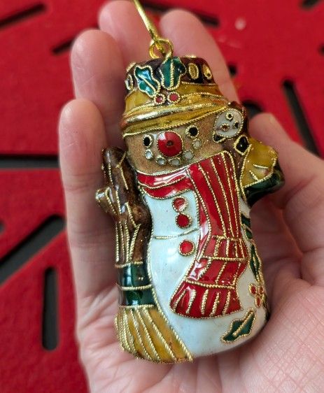 Metal Christmas Snowman Ornament 