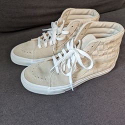 Vans Sk8 High Top Suede Oat White 