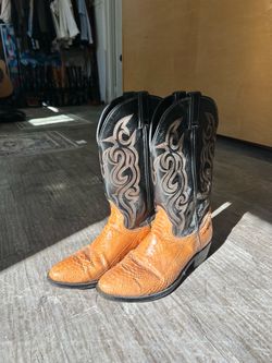 Orange-ish Leather Cowboy Western Boots