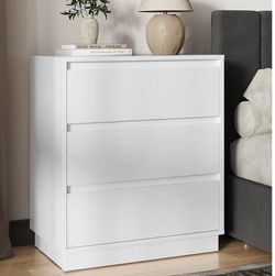 White nightstand with 3 Drawers