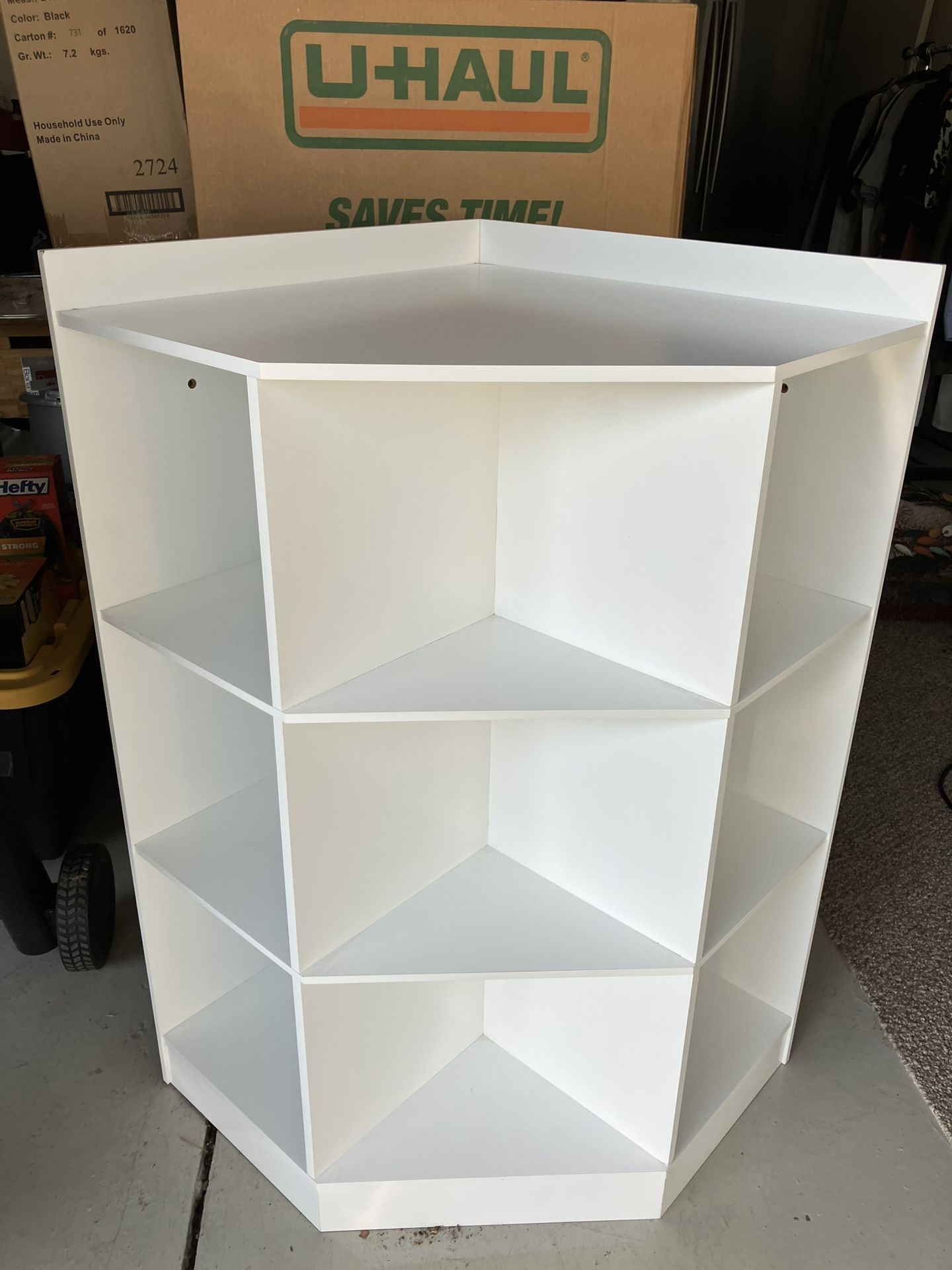White Corner Display Shelf