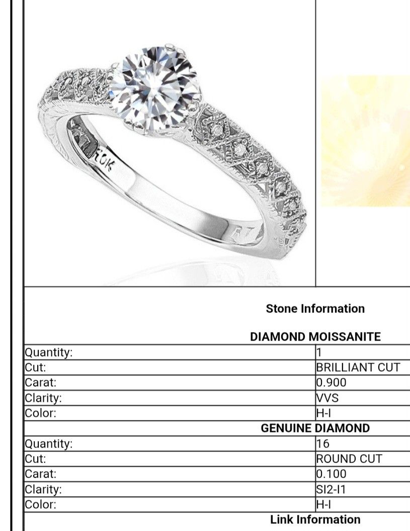 Diamond And Moissanite Engagement Ring