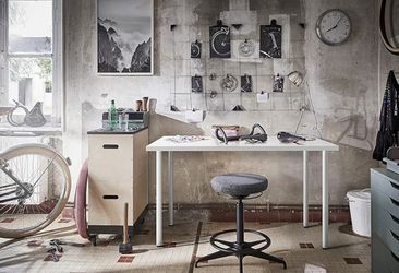Ikea Daily Desk - Functional at Home Office Desk with Effortless Assembly, Timeless Design, Rounded Corners, and Built-in Cable Notch - 58” W x 27” H 