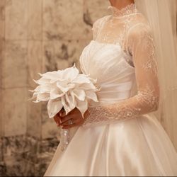 Wedding Dress And Flower And earring And ring And Other Things