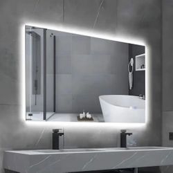 40” X28” Touch Screen, LED Bathroom Mirror Dimmable Touch Screen LED Bathroom Mirror - Elegant Wall-Mounted, 3 Color Temperatures, Tempered Glass, Saf