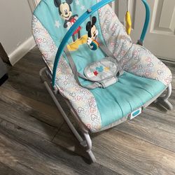 Disney Baby 2-in-1 Slip Resistant Vibrating Infant & Toddler Baby Rocker Chair, Mickey Mouse by Bright Starts