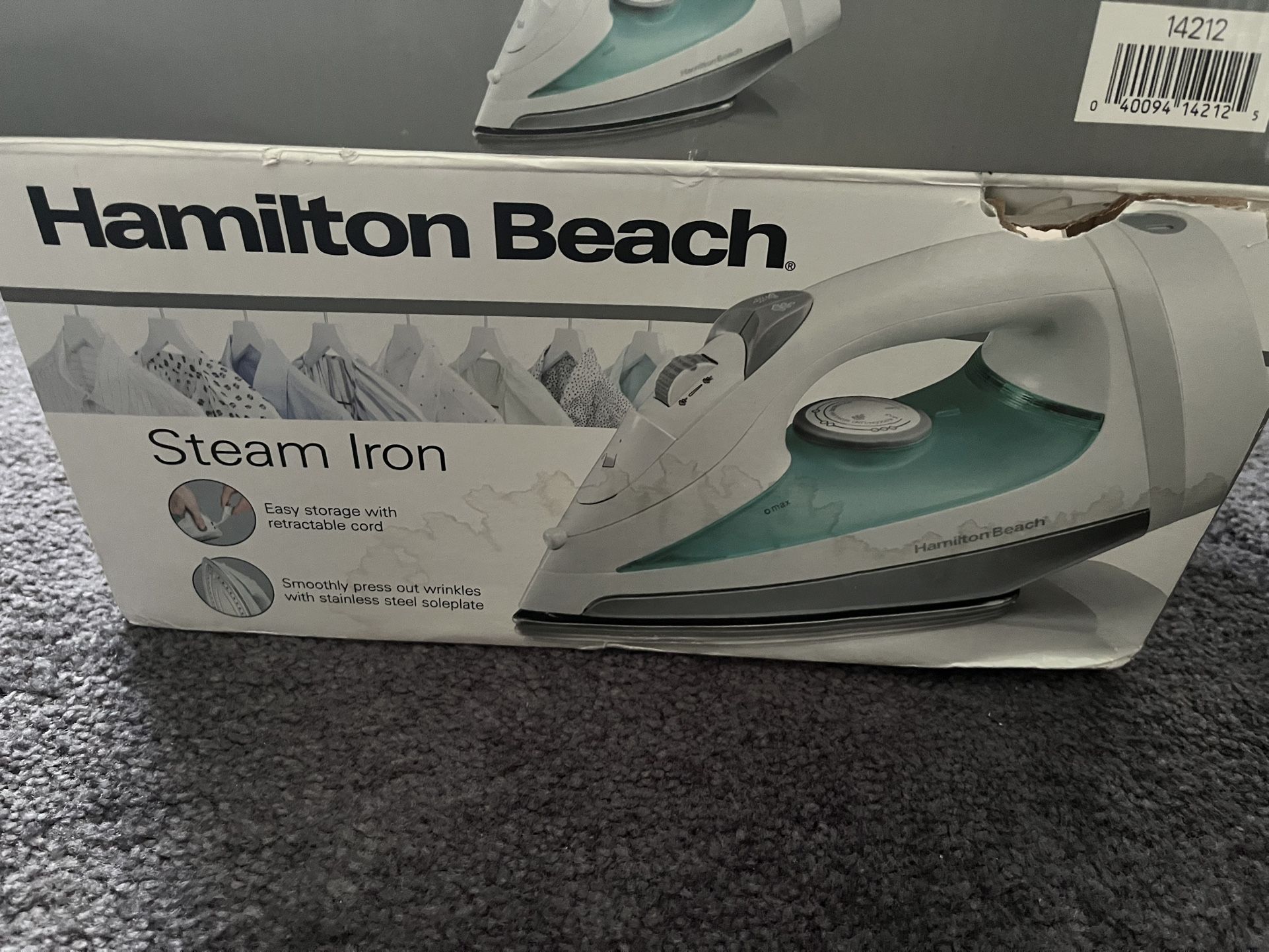 Hamilton Beach Steam Iron with Retractable Cord – Stainless Steel Soleplate