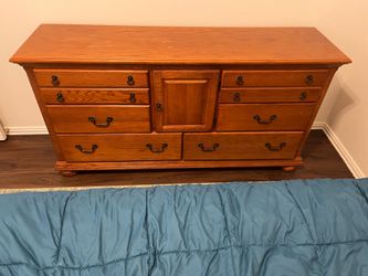 Solid wood king headboard with frame and matching dresser