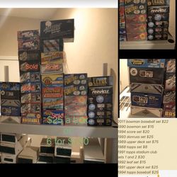 Baseball football hockey. Boxes Cards and Complete Sets